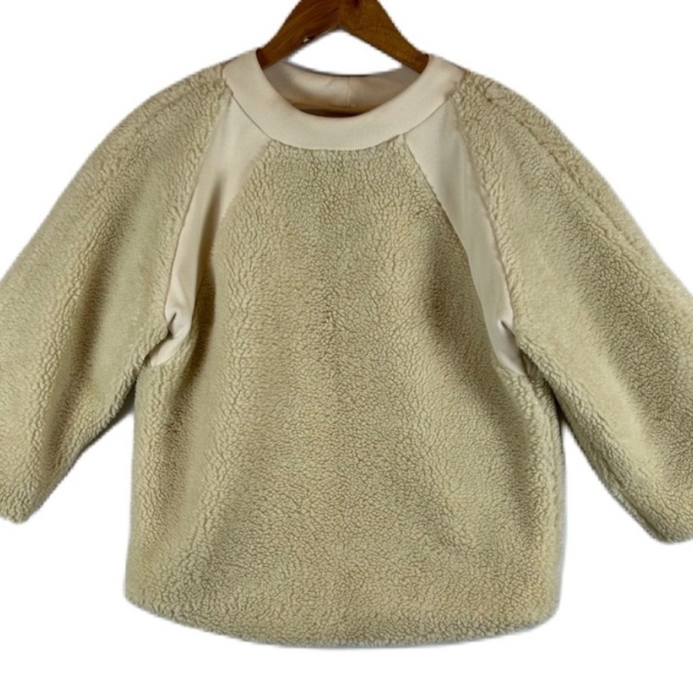 Heidi Merrick Women’s Cream Fleece Pullover Crewneck Sweater XS